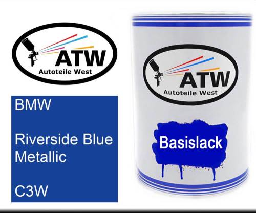 BMW, Riverside Blue Metallic, C3W: 500ml Lackdose, von ATW Autoteile West.